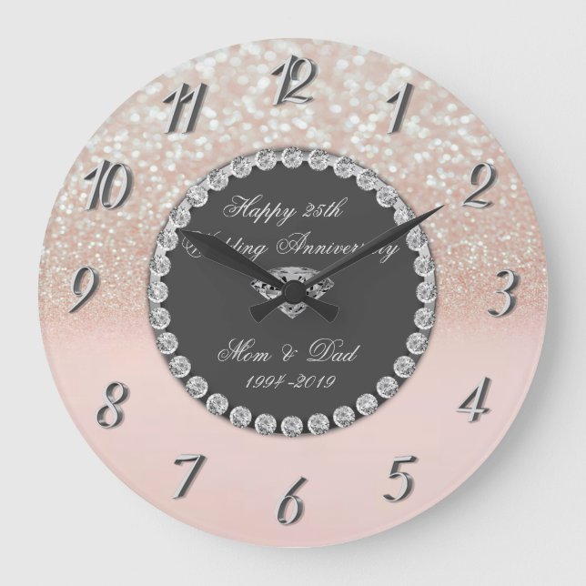 Grande Horloge Ronde Anniversaire de mariage de Bokeh de parties (Recto)