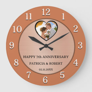 Grande Horloge Ronde Anniversaire du cuivre 7e anniversaire du Mariage 