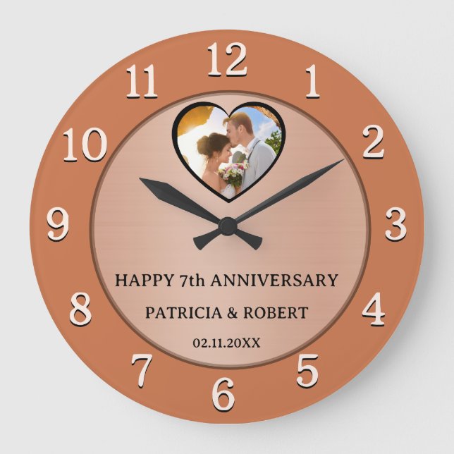 Grande Horloge Ronde Anniversaire du cuivre 7e anniversaire du Mariage  (Recto)