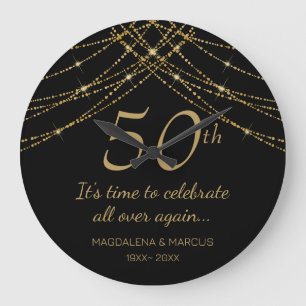 Grande Horloge Ronde Anniversaire du Mariage à chaîne or