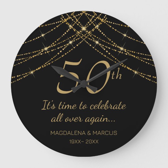 Grande Horloge Ronde Anniversaire du Mariage à chaîne or (Recto)