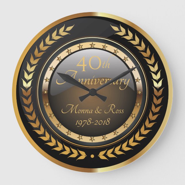 Grande Horloge Ronde Anniversaire du Mariage Royal Metallic de luxe (Recto)
