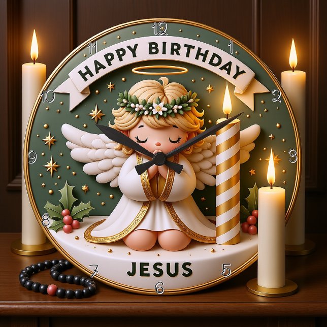 Grande Horloge Ronde Anniversaire Jésus (Créateur téléchargé)