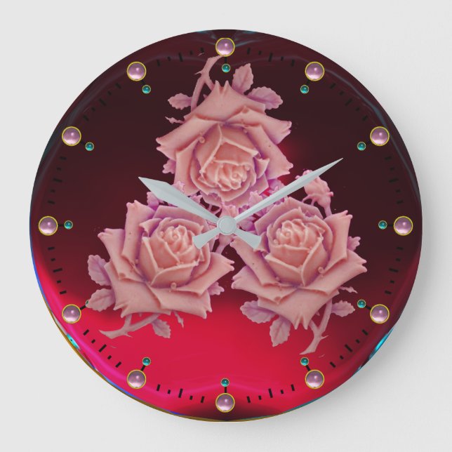 GRANDE HORLOGE RONDE ANTIQUE CAMEO / BEAUTIFUL ROSE (Recto)