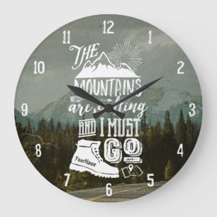 Grande Horloge Ronde Appeler de montagnes doit aller votre typographie