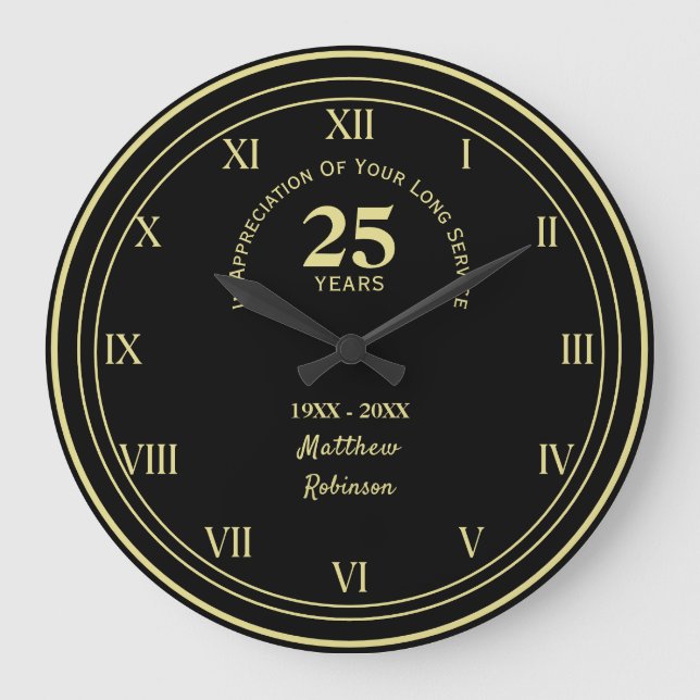 Grande Horloge Ronde Appréciation du service long personnalisée (Recto)