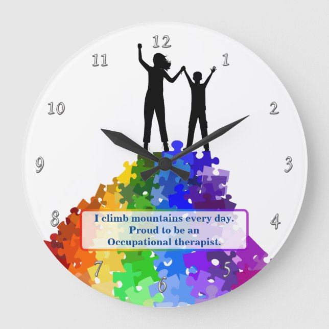 Grande Horloge Ronde Appui d'autisme montant de nouvelles tailles (Recto)