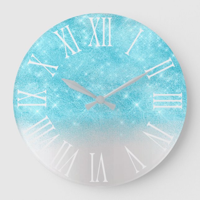 Grande Horloge Ronde Aqua Ocean, effet Parties scintillant White Spark  (Recto)