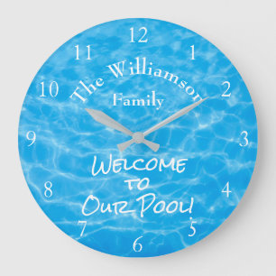 Grande Horloge Ronde Aqua Swimming Pool Summer Water Ripples