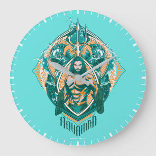 Grande Horloge Ronde Aquaman   Aquaman et tranchoirs graphiques