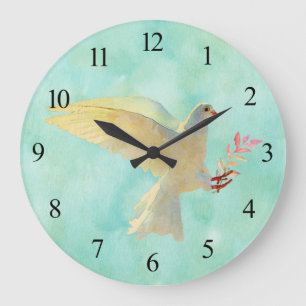 Grande Horloge Ronde Aquarelle 
