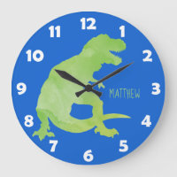 Aquarelle bleu vert Dinosaure Enfants personnalisé