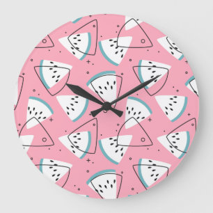 Grande Horloge Ronde Aquarelle colorée