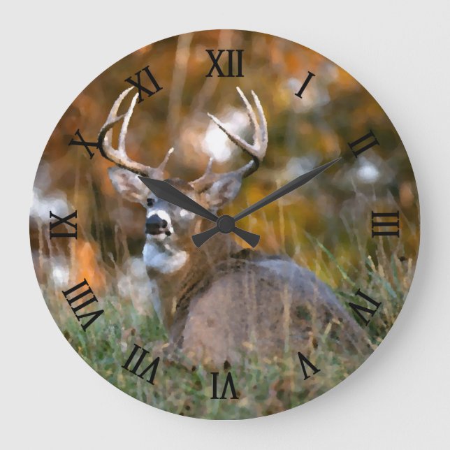 Grande Horloge Ronde Aquarelle de stade en automne (Recto)