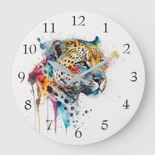 Grande Horloge Ronde Aquarelle Jaguar