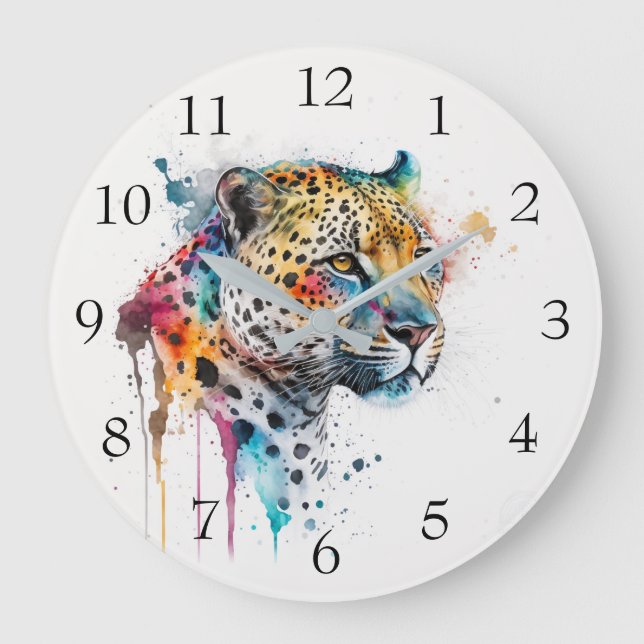 Grande Horloge Ronde Aquarelle Jaguar (Recto)