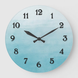 Grande Horloge Ronde Aquarelle Ombre de bonheur d'Aqua