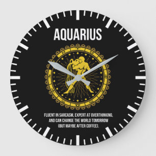 Grande Horloge Ronde Aquarius - Horoscope, Funny Zodiac Sign Humour