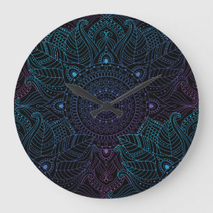 Grande Horloge Ronde Arabesque Bliss : Magie Mandala orientale