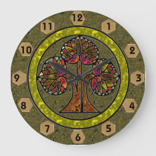 Grande Horloge Ronde Arbre de la vie (horloge murale ronde)