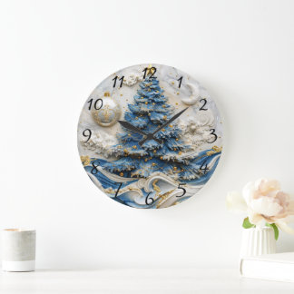 Grande Horloge Ronde Arbre de Noël Timekeeper Beauté