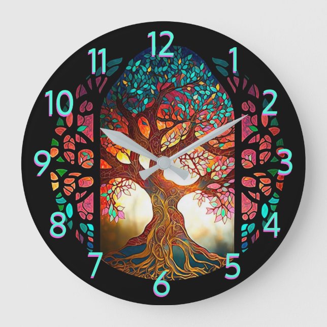 Grande Horloge Ronde Arbre de Verre de la Vie (Recto)