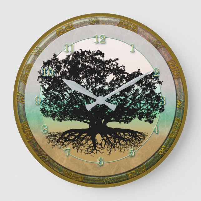 Grande Horloge Ronde ARBRE DE VIE Ciel et Terre (Recto)