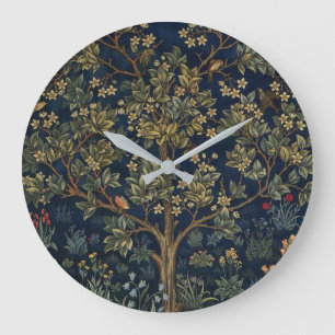 Grande Horloge Ronde Arbre de vie vintage de William Morris