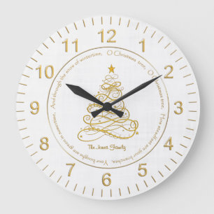 Grande Horloge Ronde Arbre en filigrane cercle d'or élégant "d'arbre 