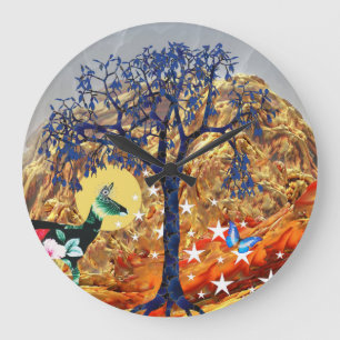 Grande Horloge Ronde Arbre magique