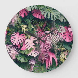Grande Horloge Ronde Arbres Arrière - plans tropicaux
