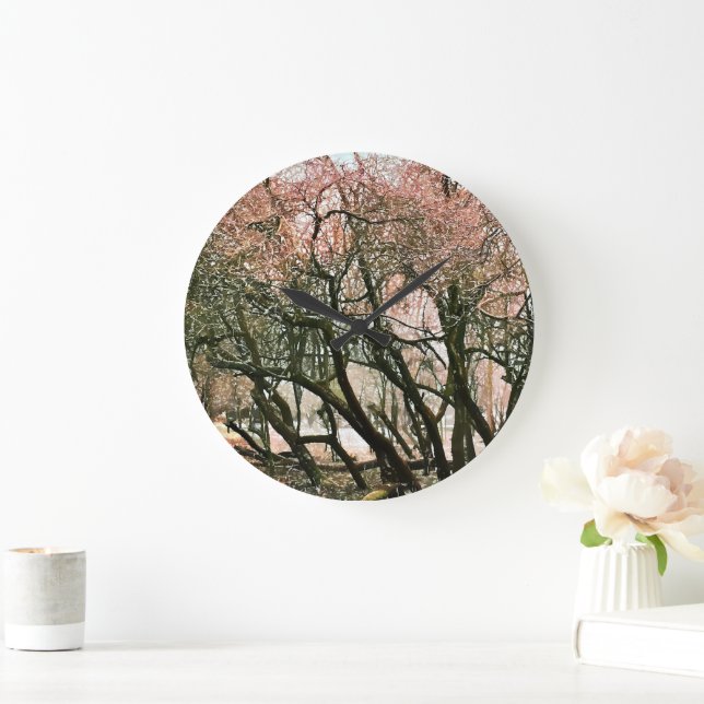GRANDE HORLOGE RONDE ARBRES D'HIVER (Maison)