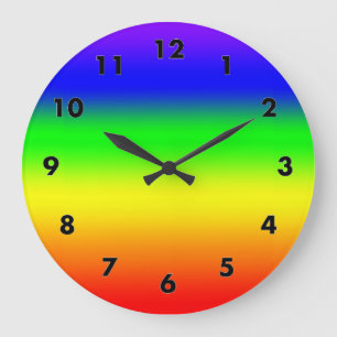 Grande Horloge Ronde Arc-en-ciel