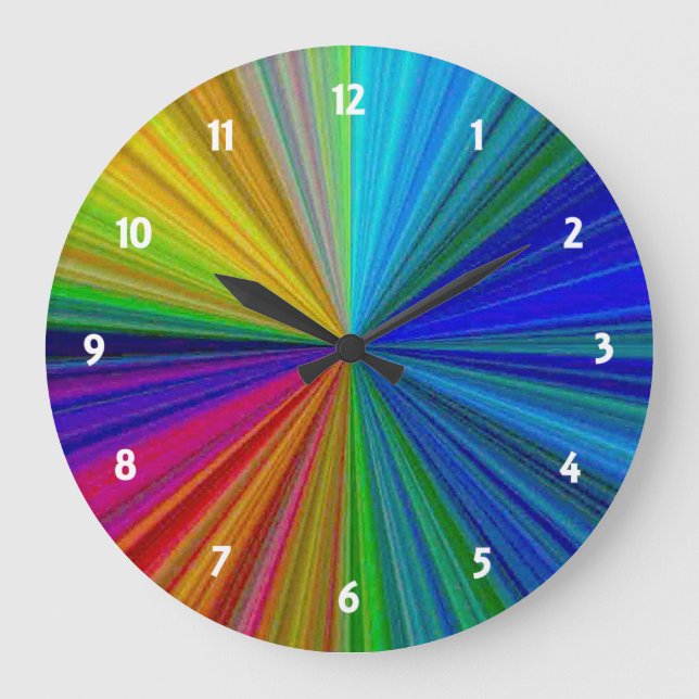 Grande Horloge Ronde Arc-en-ciel à dégradé circulaire (Recto)