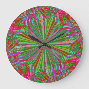 Grande Horloge Ronde Arc-en-ciel Abstrait de liquides fluides par Heva 