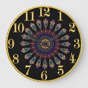 Grande Horloge Ronde Arc-en-ciel chromatique prismatique avec chiffres