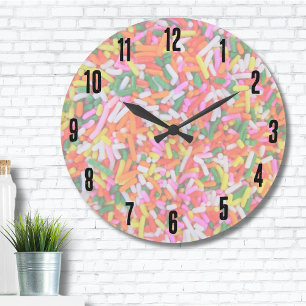 Grande Horloge Ronde Arc-en-ciel coloré