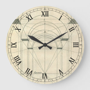 Grande Horloge Ronde Architecture vintage, perspective d'arc de la Rena