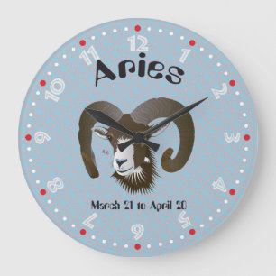 Grande Horloge Ronde Aries March 21 à avril 20 Wall Clocks