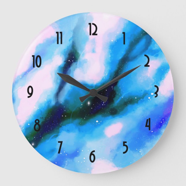 Grande Horloge Ronde Arrière - plan Abstrait de l'espace extra-atmosphé (Recto)