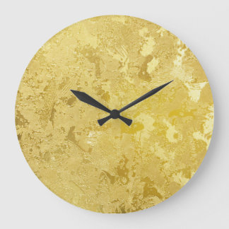 Grande Horloge Ronde Arrière - plan Abstrait de texture d'or