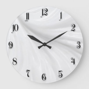 Grande Horloge Ronde Arrière - plan crème blanche ondulé