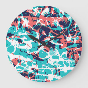 Grande Horloge Ronde Arrière - plan d'art en papier marbré Abstrait