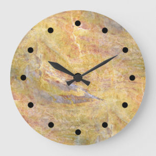 Grande Horloge Ronde Arrière - plan de pierre moderne