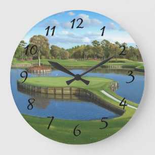 Grande Horloge Ronde Arrière - plan de trou de terrain de golf