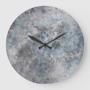 Grande Horloge Ronde Arrière - plan mur en béton gris texturé