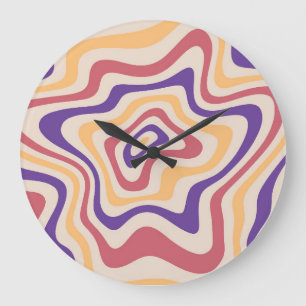 Grande Horloge Ronde Arrière - plan psychédélique Retro Starburst