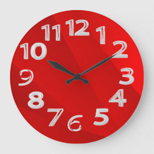 Grande Horloge Ronde Arrière - plan rouge simple