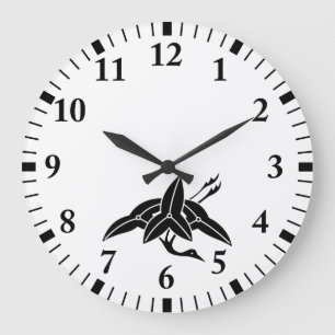 Grande Horloge Ronde Arrowhead en forme de grue