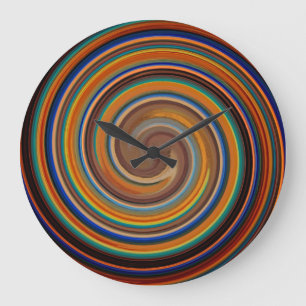 Grande Horloge Ronde Art Abstrait moderne Swirl #23